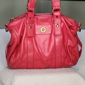 Marc By Marc Jacobs Leather Red Satchel  With Gold Hardware